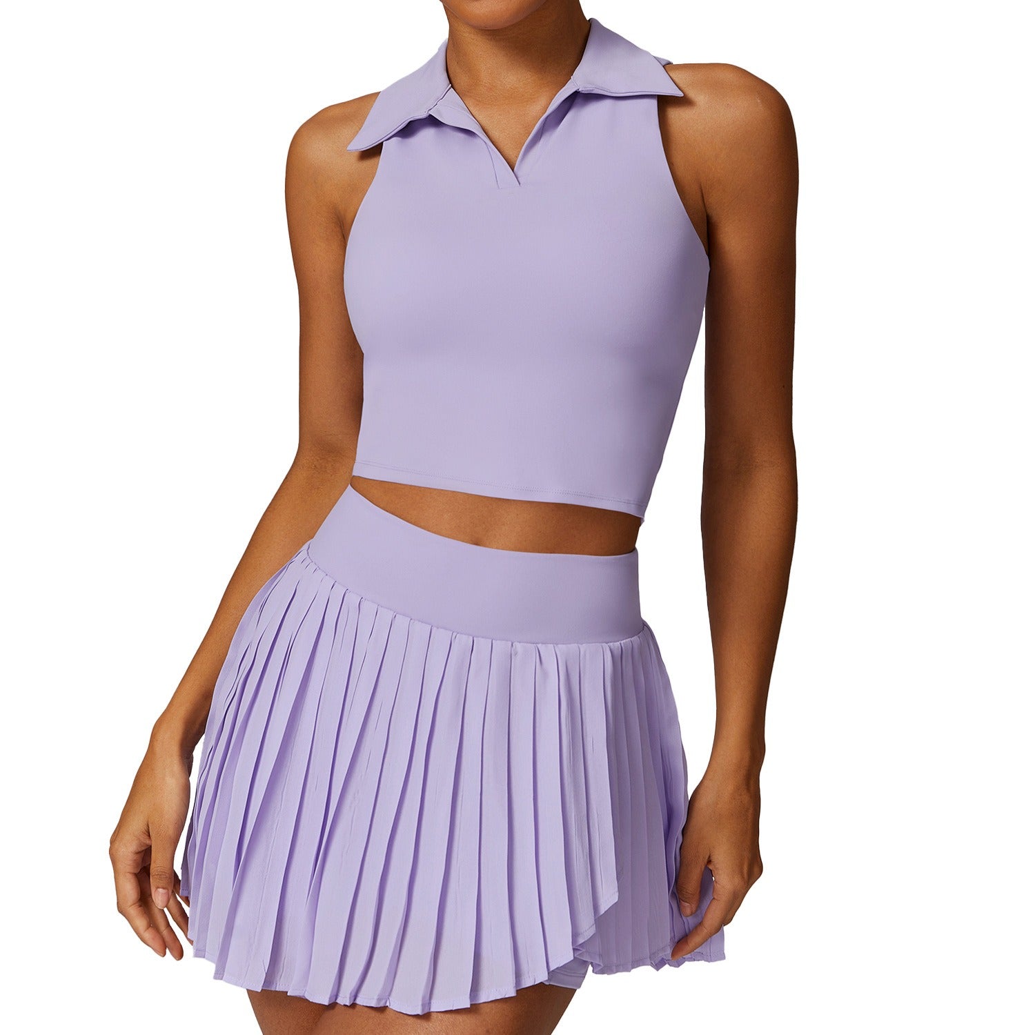Cropped Polo and Skort Set