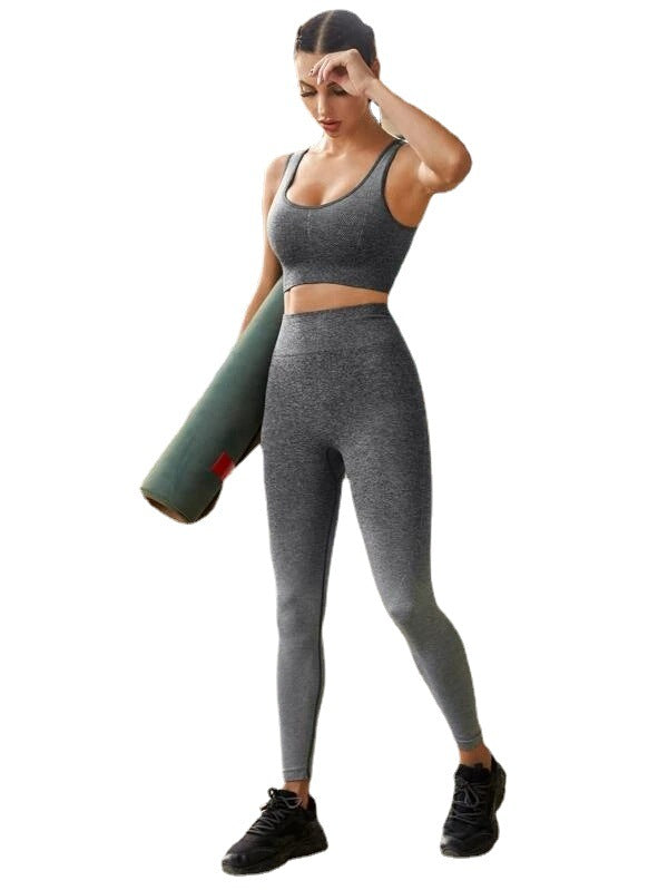 Gradient longline sports bra and matching leggings