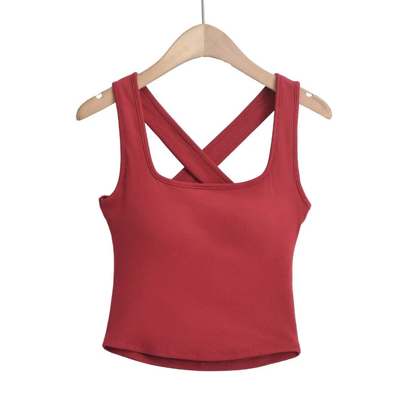 Cross Back Long Line Sports Bra