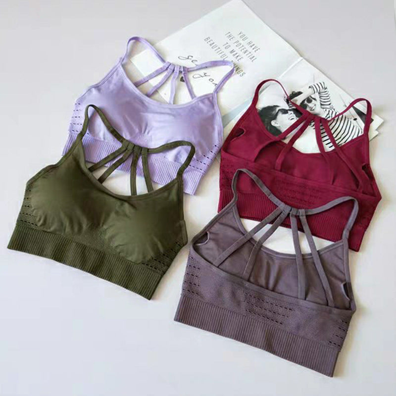 Strappy back long line comfort fit sports bra