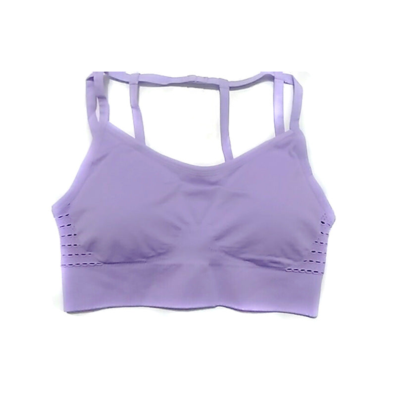 Strappy back long line comfort fit sports bra