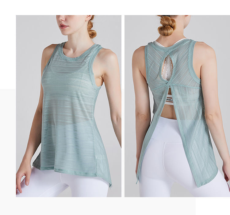 Open back sheer tank