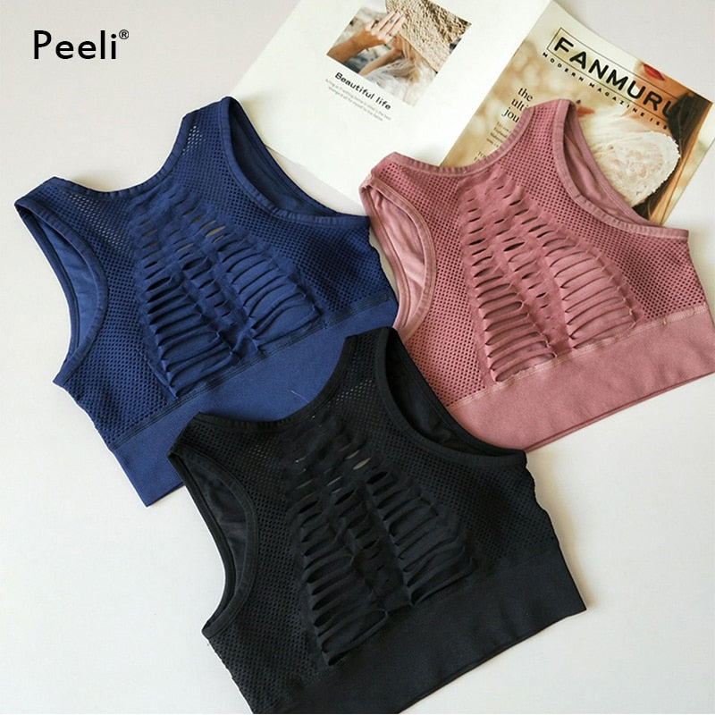Modern mesh longline sports bra