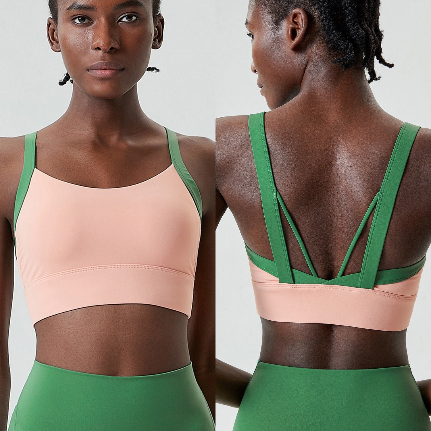 Color-block sports bra