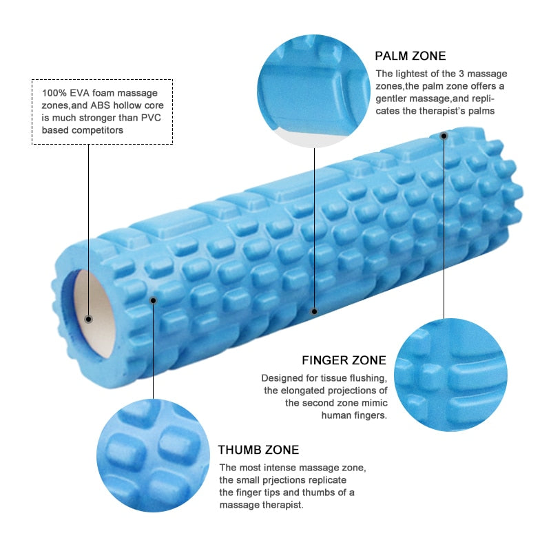Yoga Column Gym Fitness Foam Roller Pilates Yoga Exercise Back Muscle Massage Roller Soft Yoga Block Muscle roller