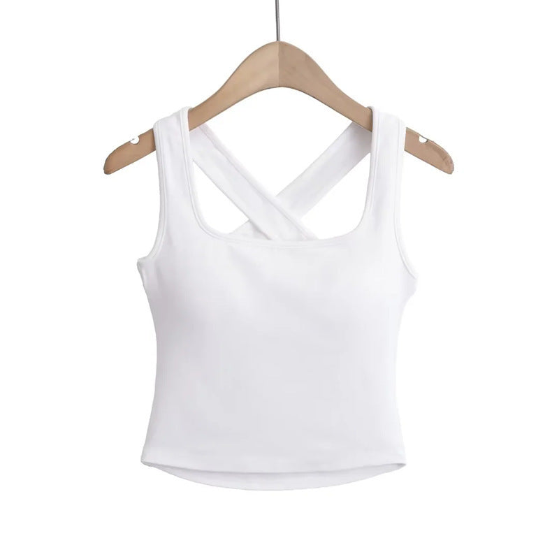 Cross Back Long Line Sports Bra