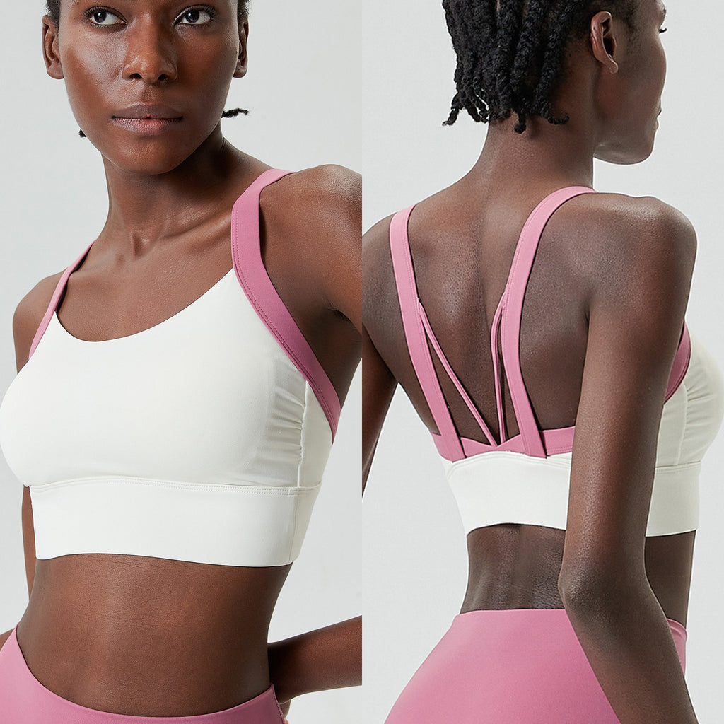 Color-block sports bra