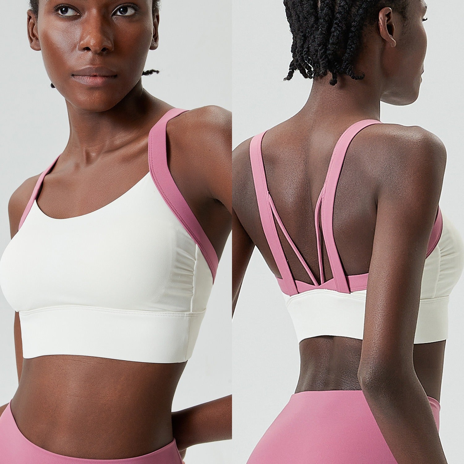 Color-block sports bra
