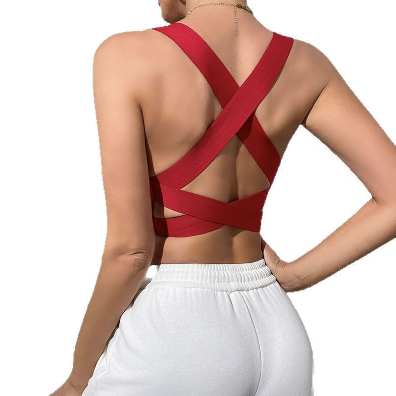Cropped cross back tank