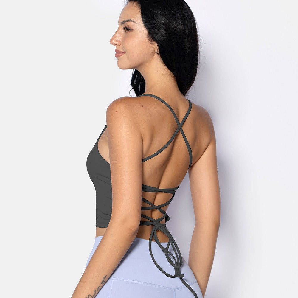 Tie back sports bra