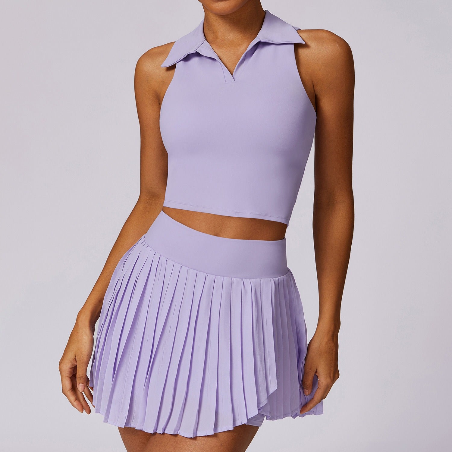 Cropped Polo and Skort Set