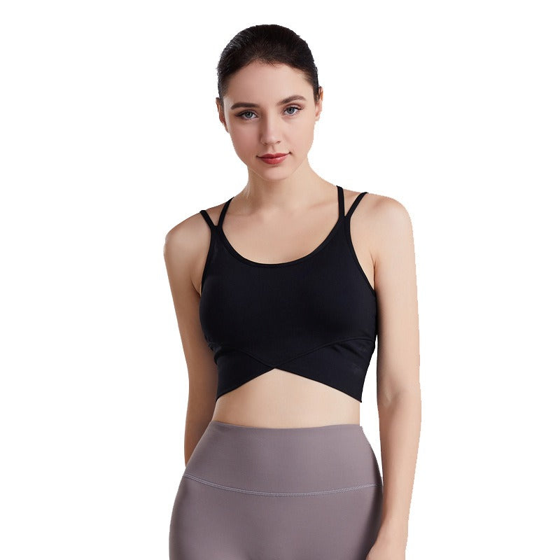New Fashion Longline Cross Back Sports Bra