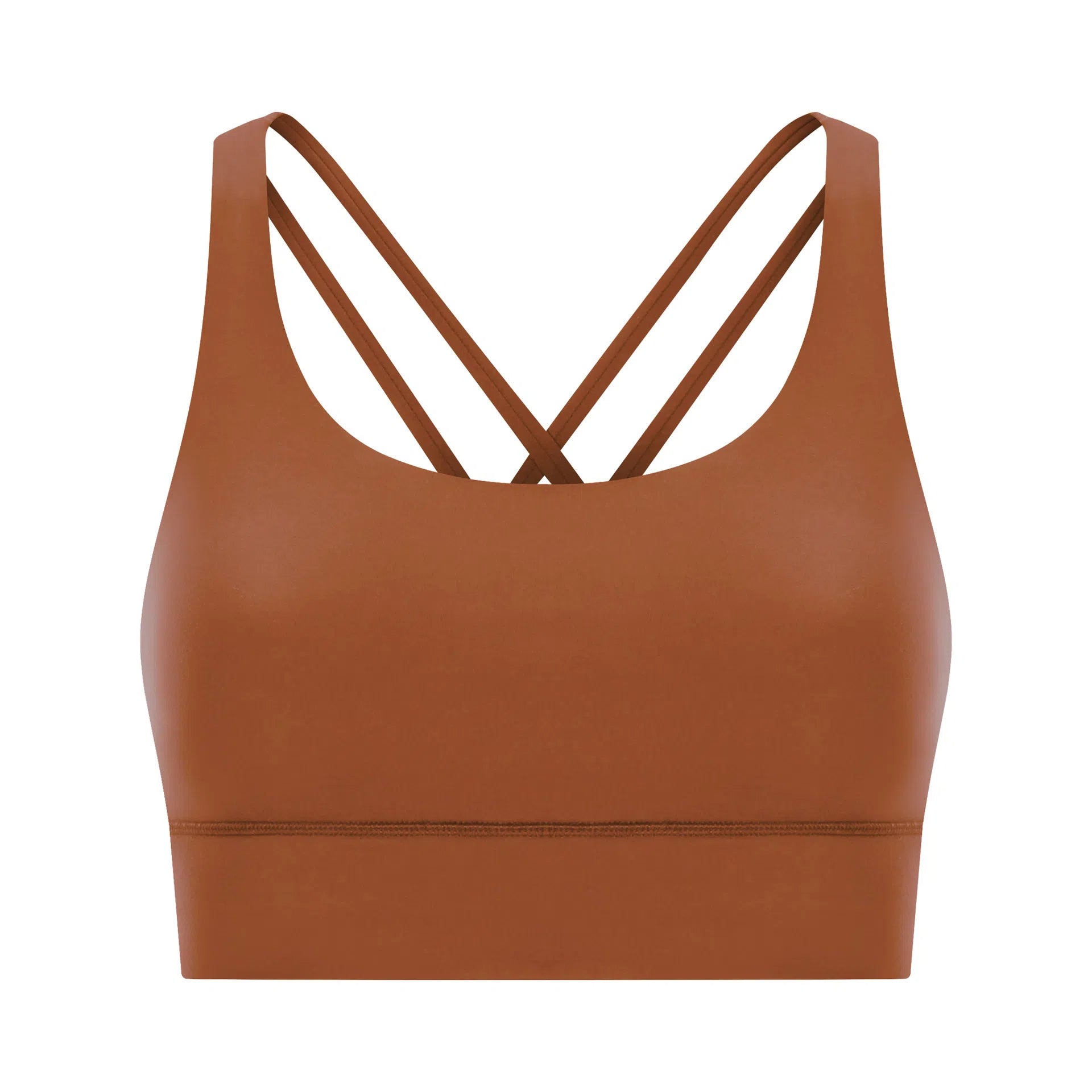 Cross back long line sports bra