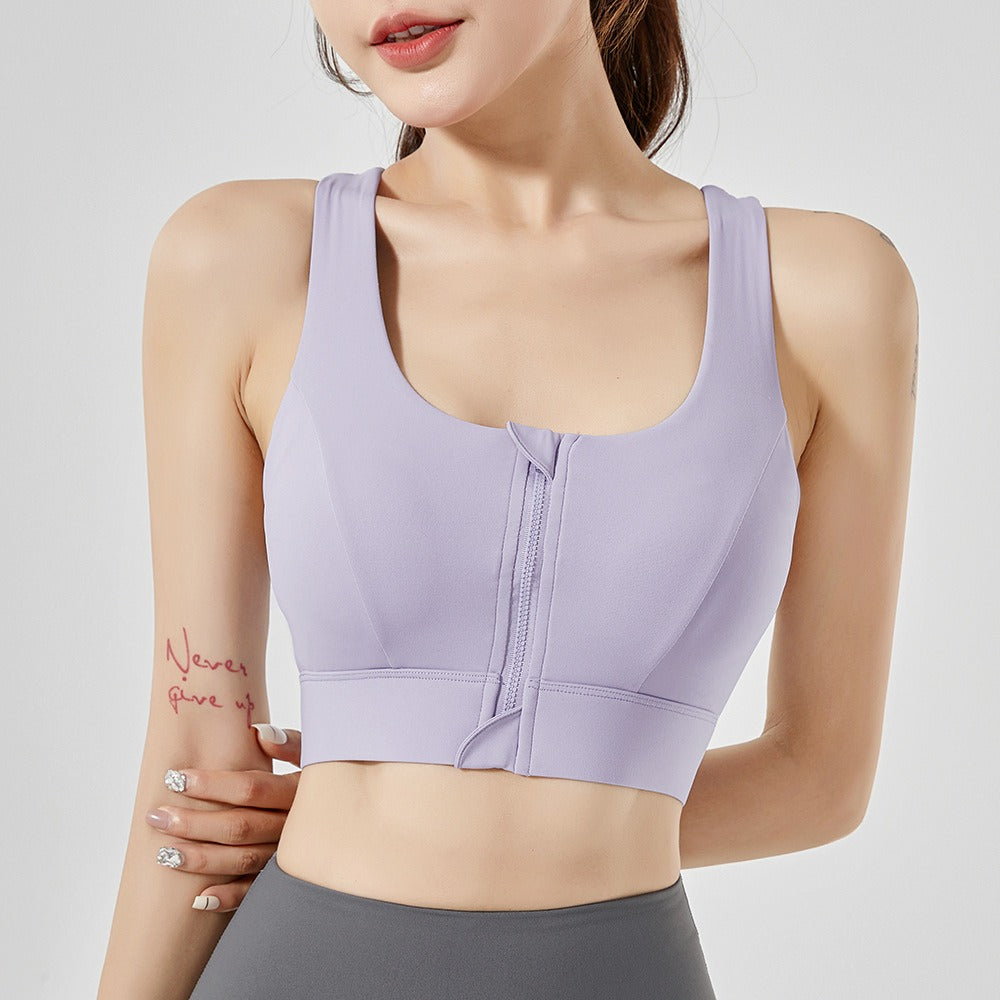Front Zipper Sports Bra