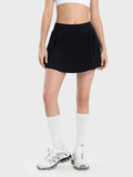 Pleated Detail Mid-Rise Waist Active Skort