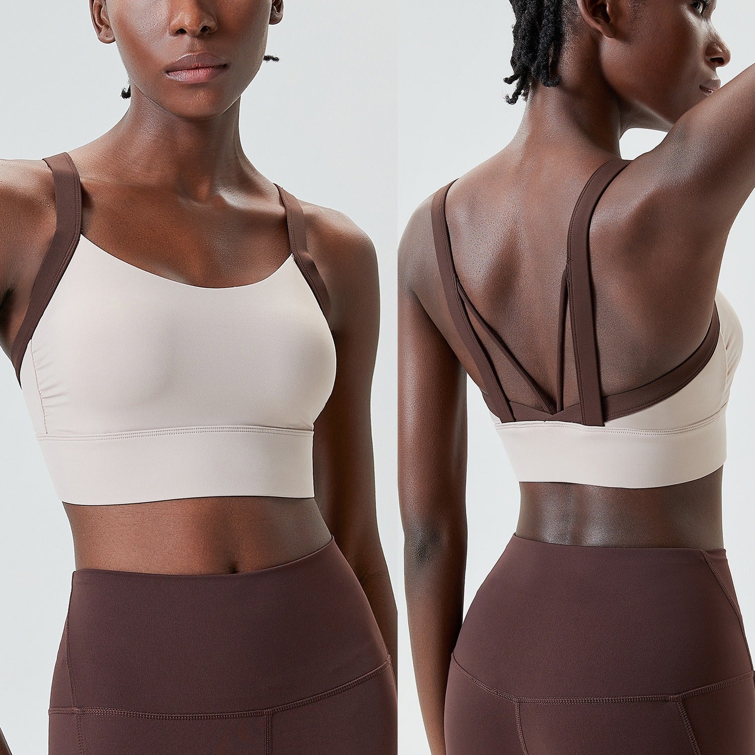 Color-block sports bra