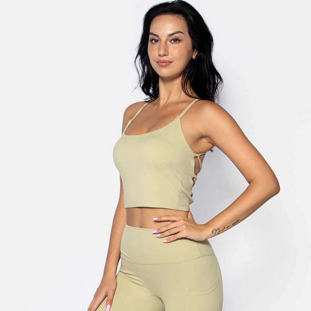 Tie back sports bra