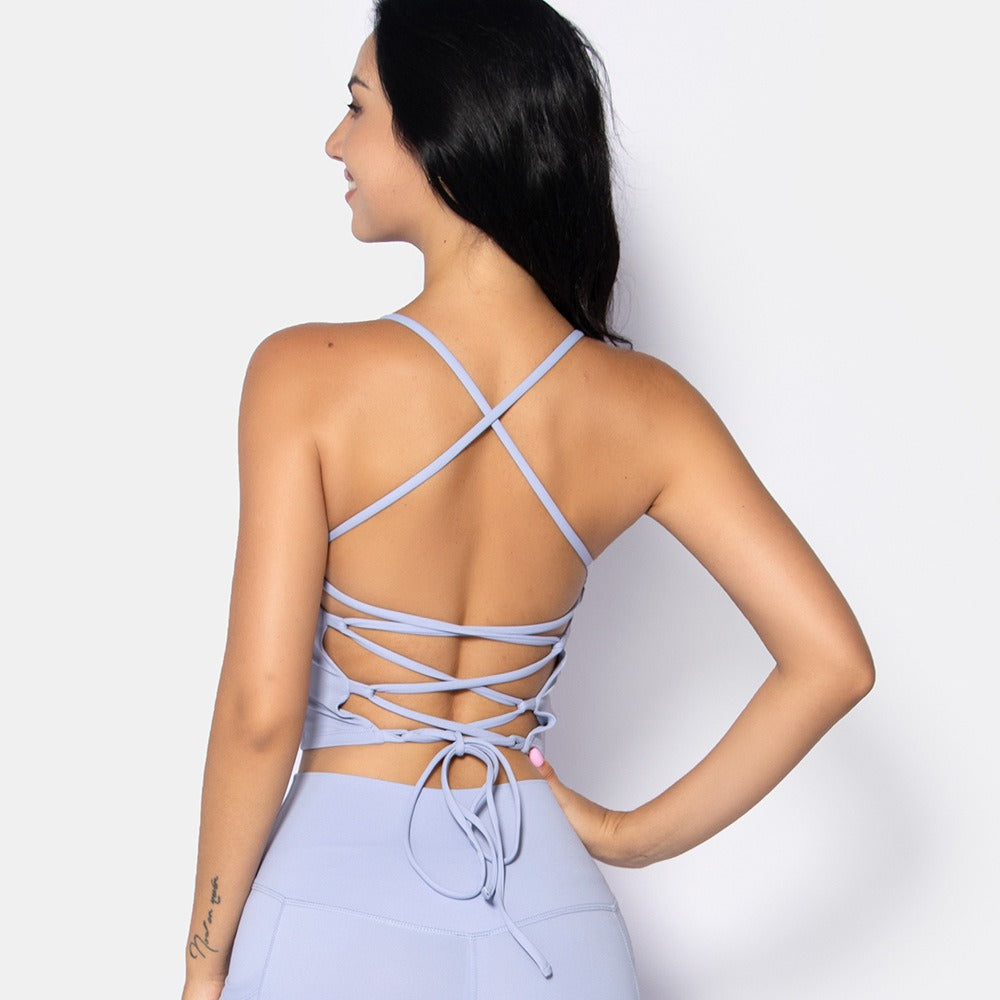 Tie back sports bra