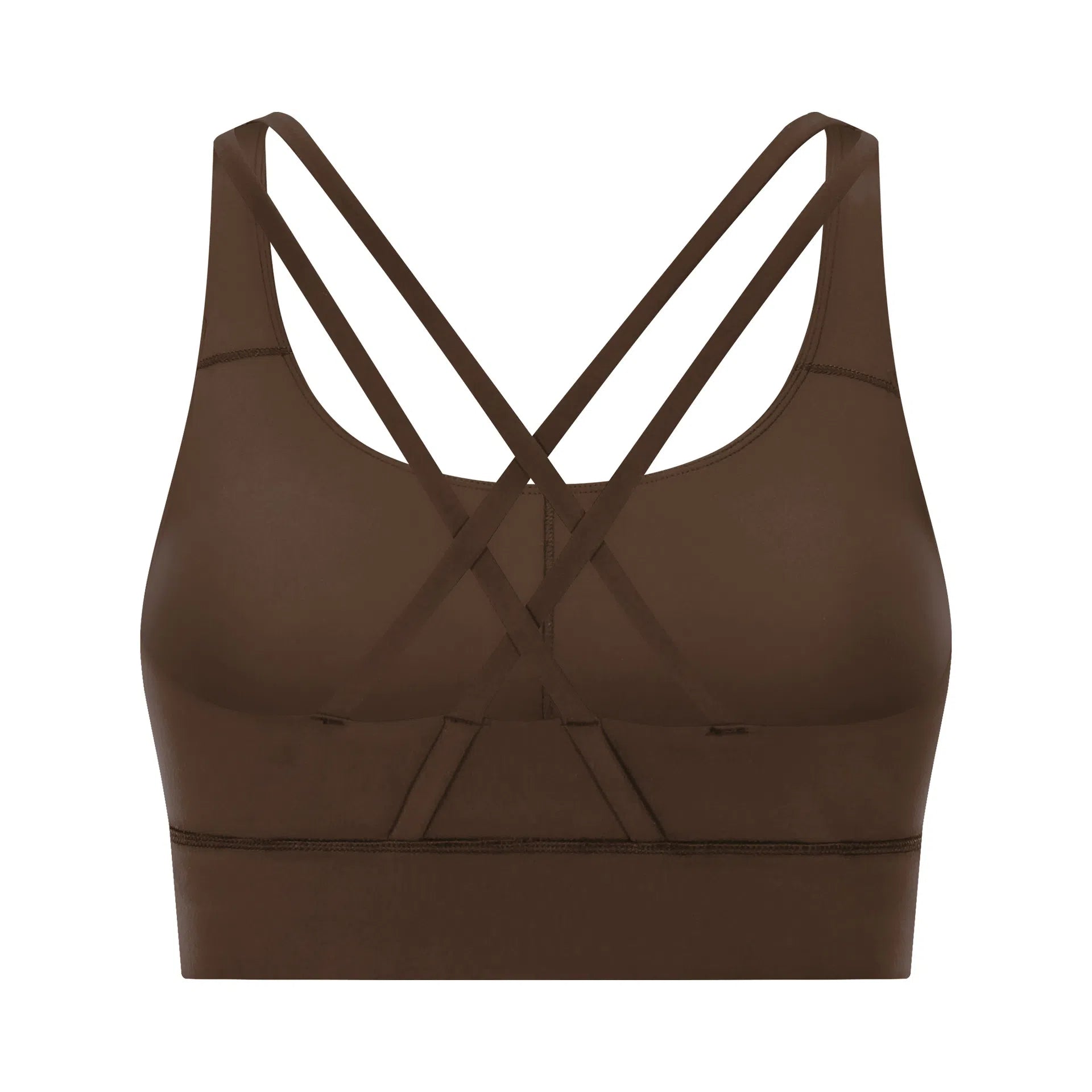 Cross back long line sports bra