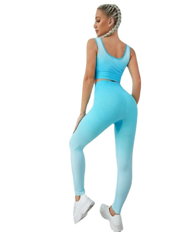 Gradient longline sports bra and matching leggings