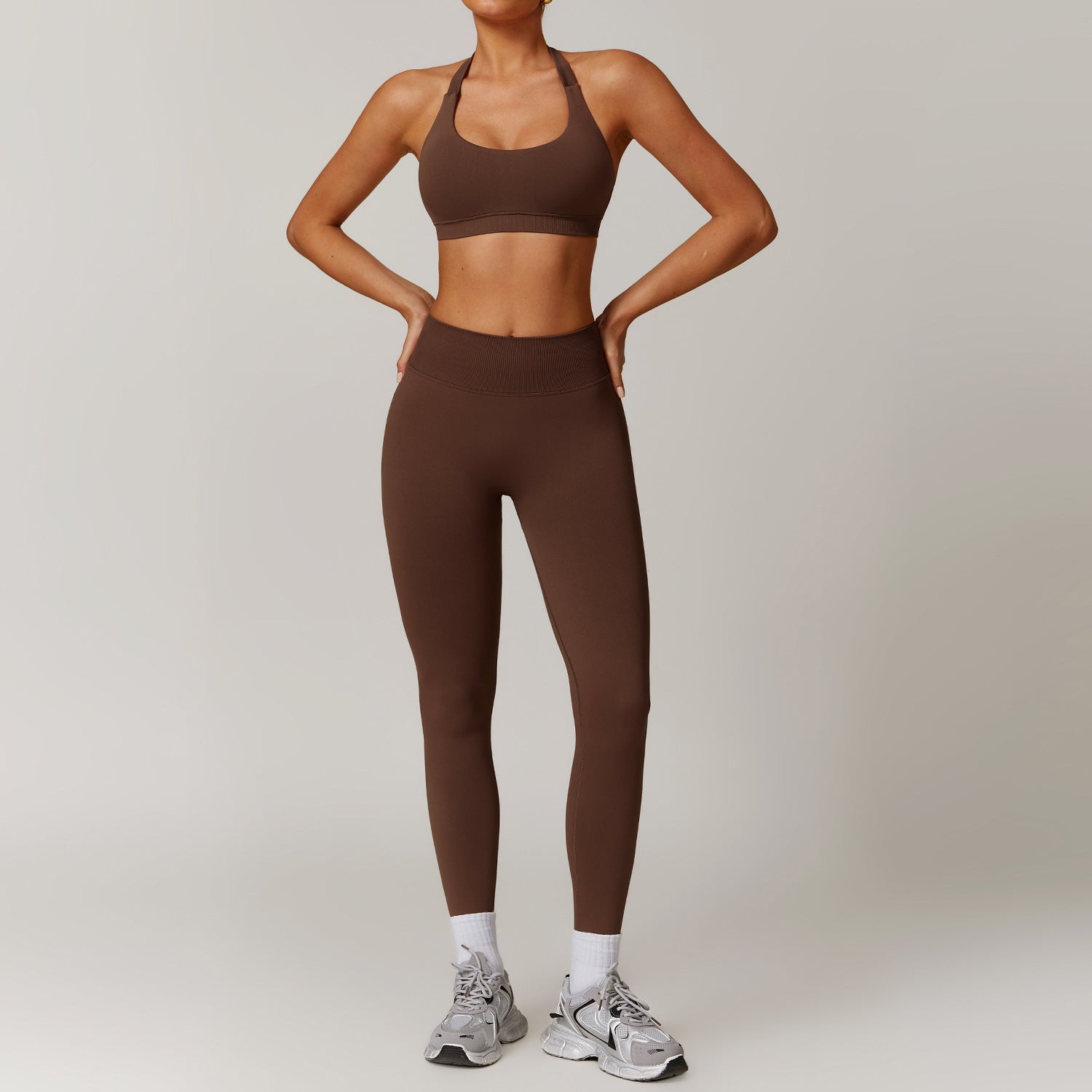 Halter sports bra+leggings set