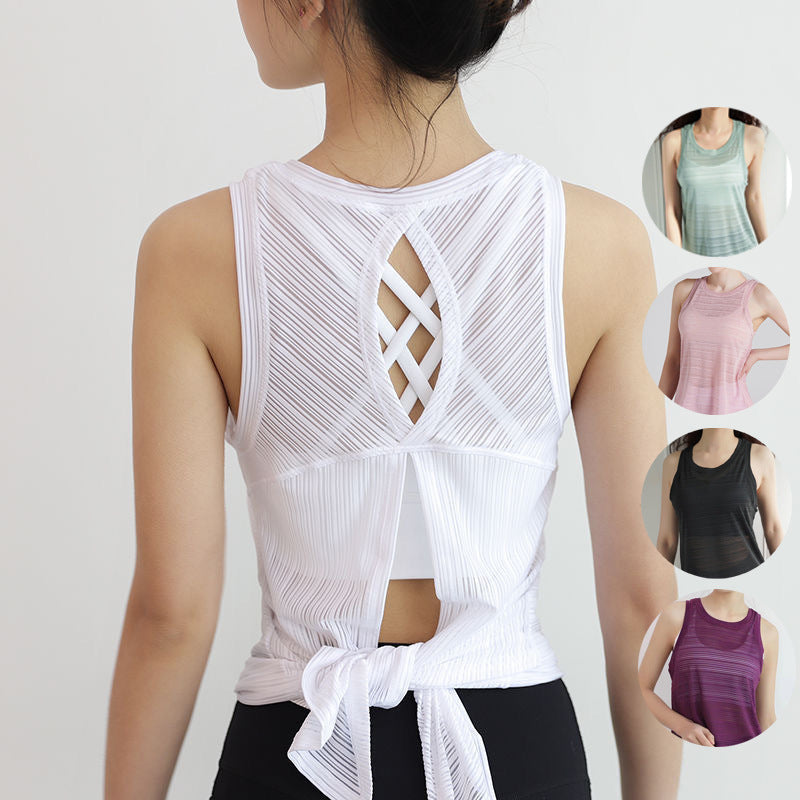Open back sheer tank