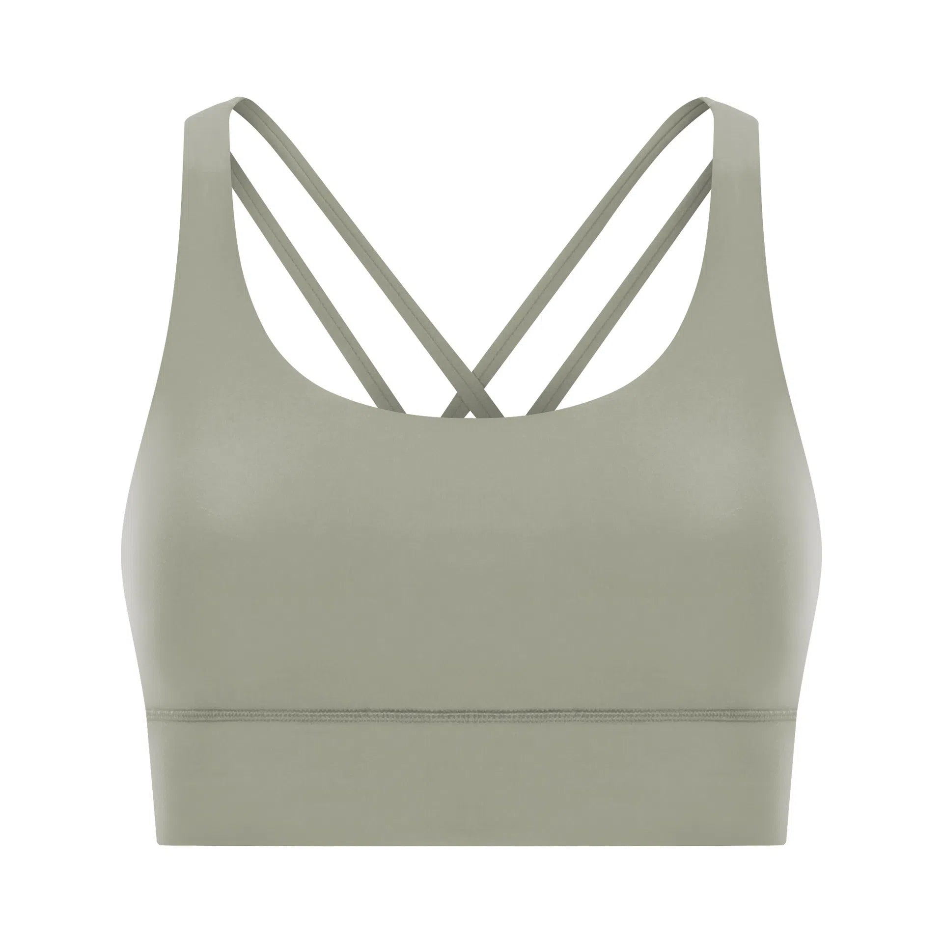 Cross back long line sports bra