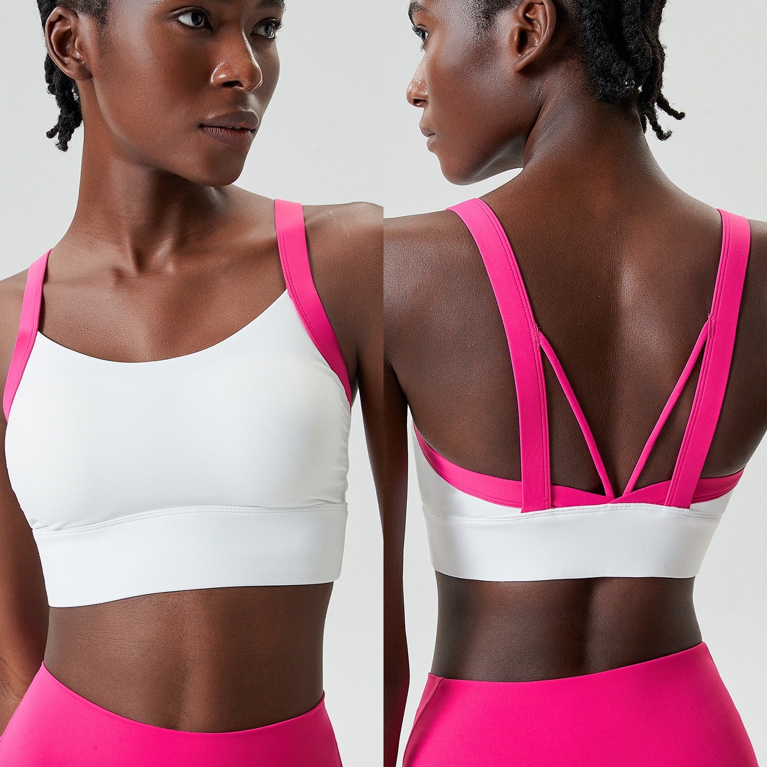 Color-block sports bra