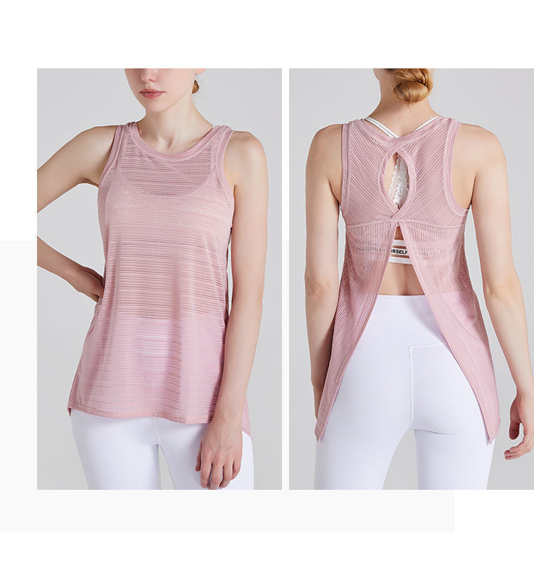 Open back sheer tank