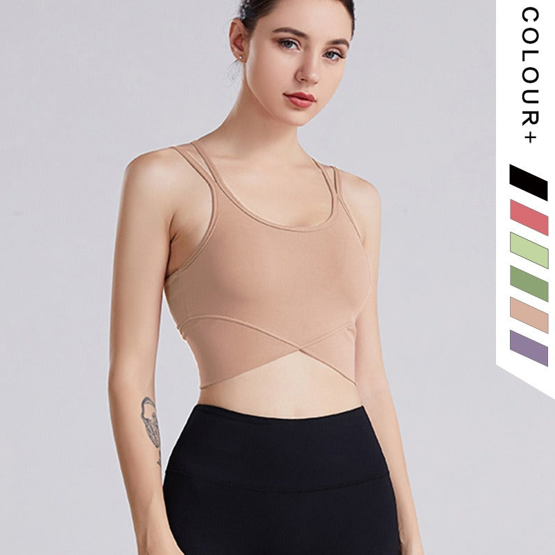 New Fashion Longline Cross Back Sports Bra