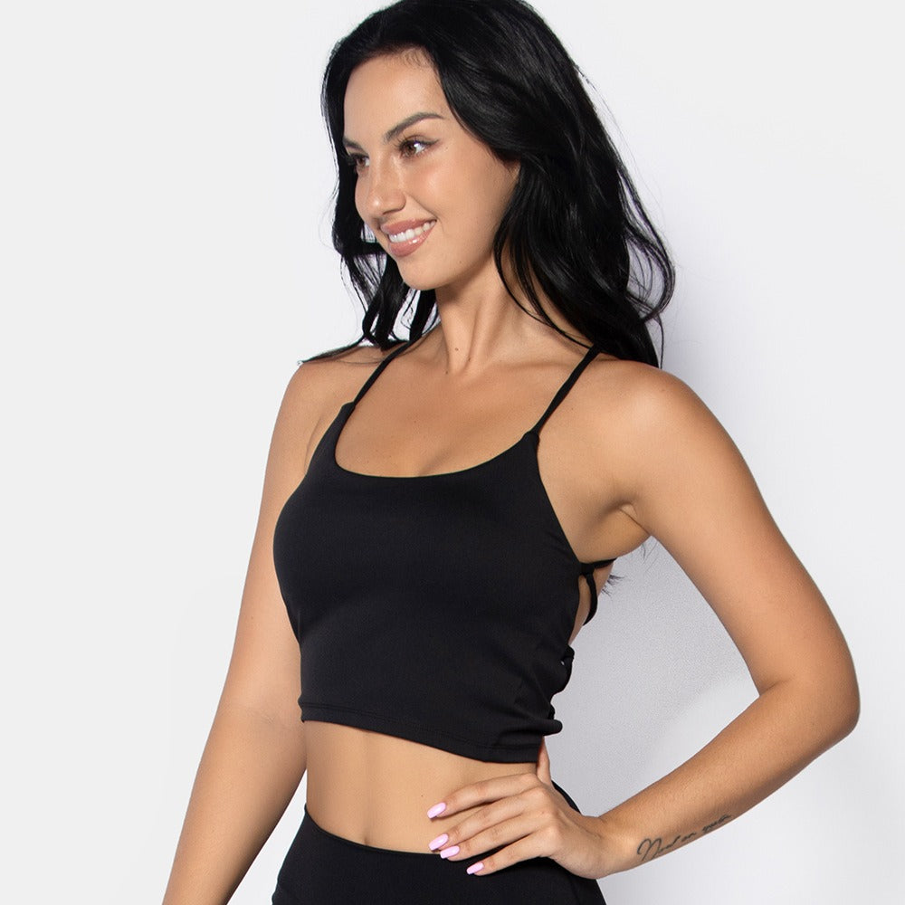Tie back sports bra