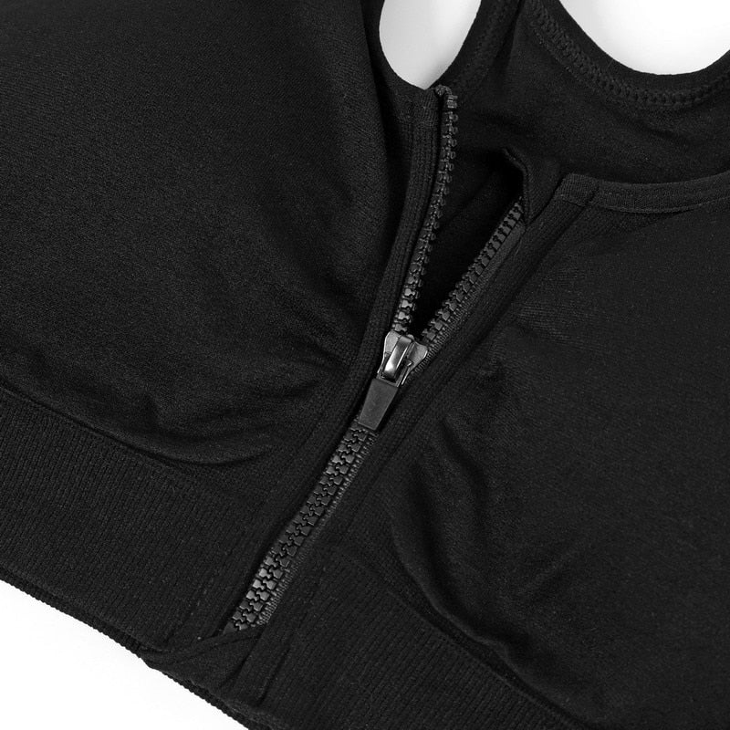 7 Colors Women Zipper Push Up Sports Bras,Padded