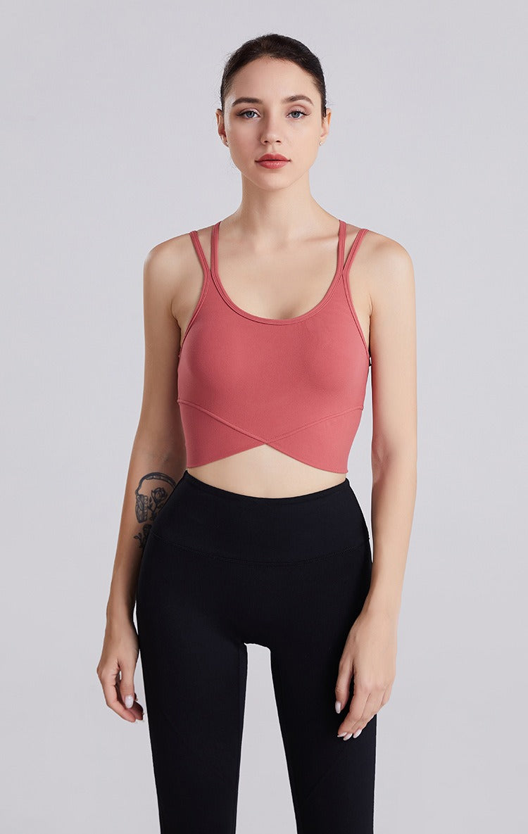 New Fashion Longline Cross Back Sports Bra