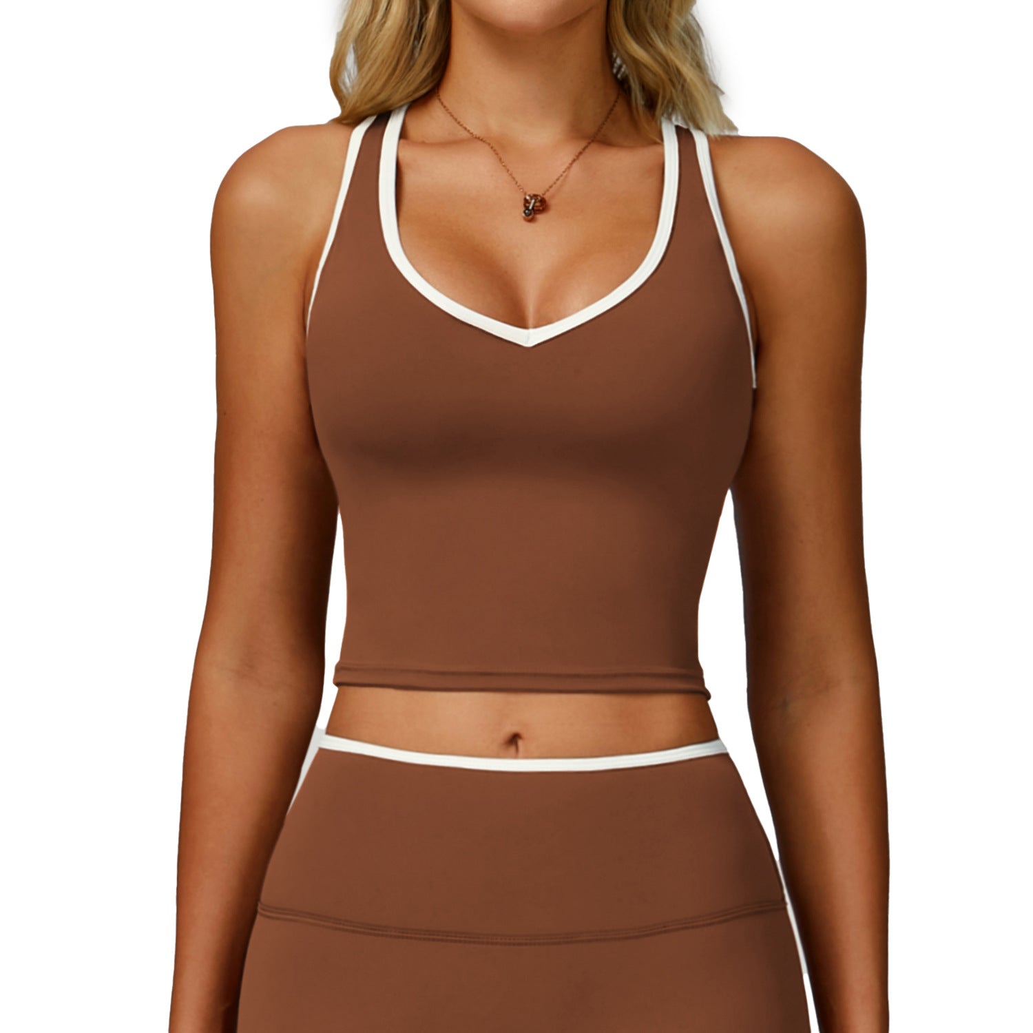 Contrast trim bra top tank