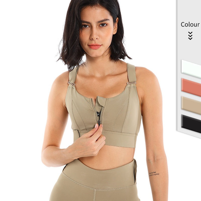 Zip Front Adjustable Sports bra
