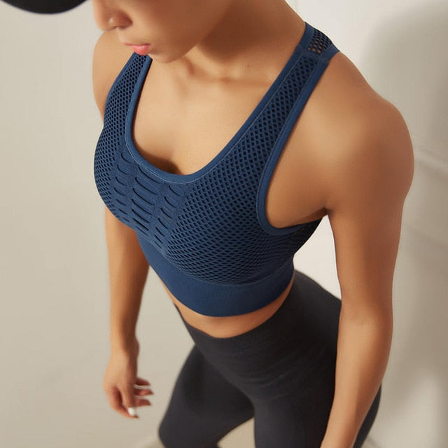 Modern mesh longline sports bra