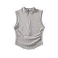 Cropped sleeveless zipper vest