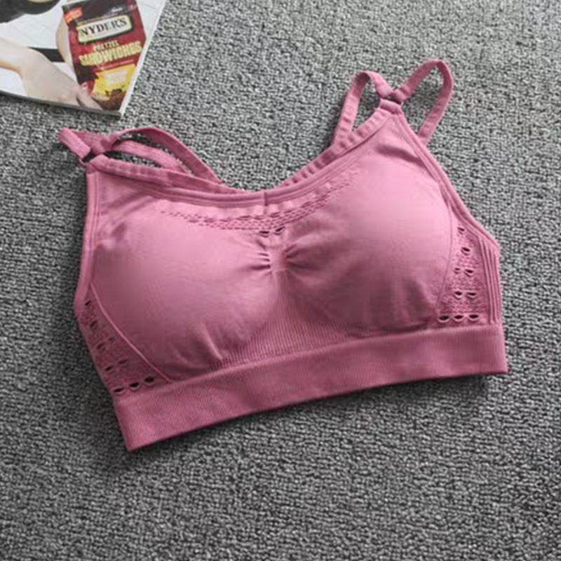 Strappy back long line comfort fit sports bra