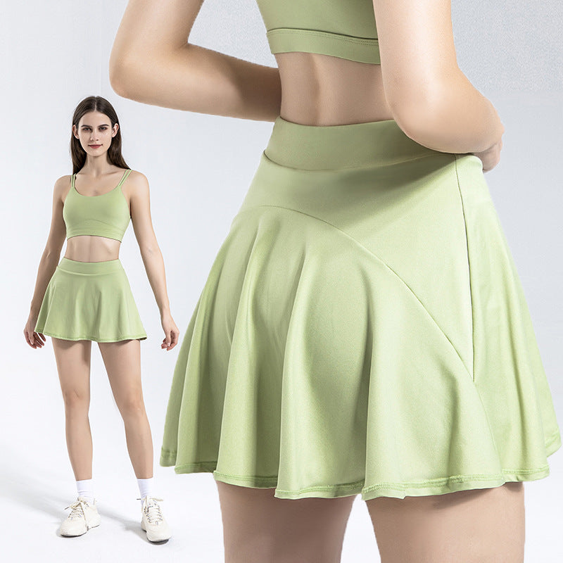 Matching sports bra and skort set