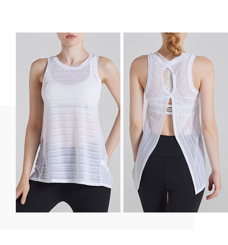 Open back sheer tank