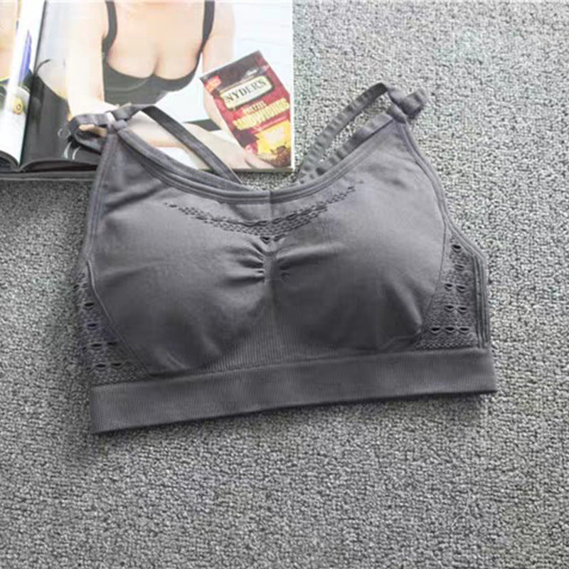 Strappy back long line comfort fit sports bra
