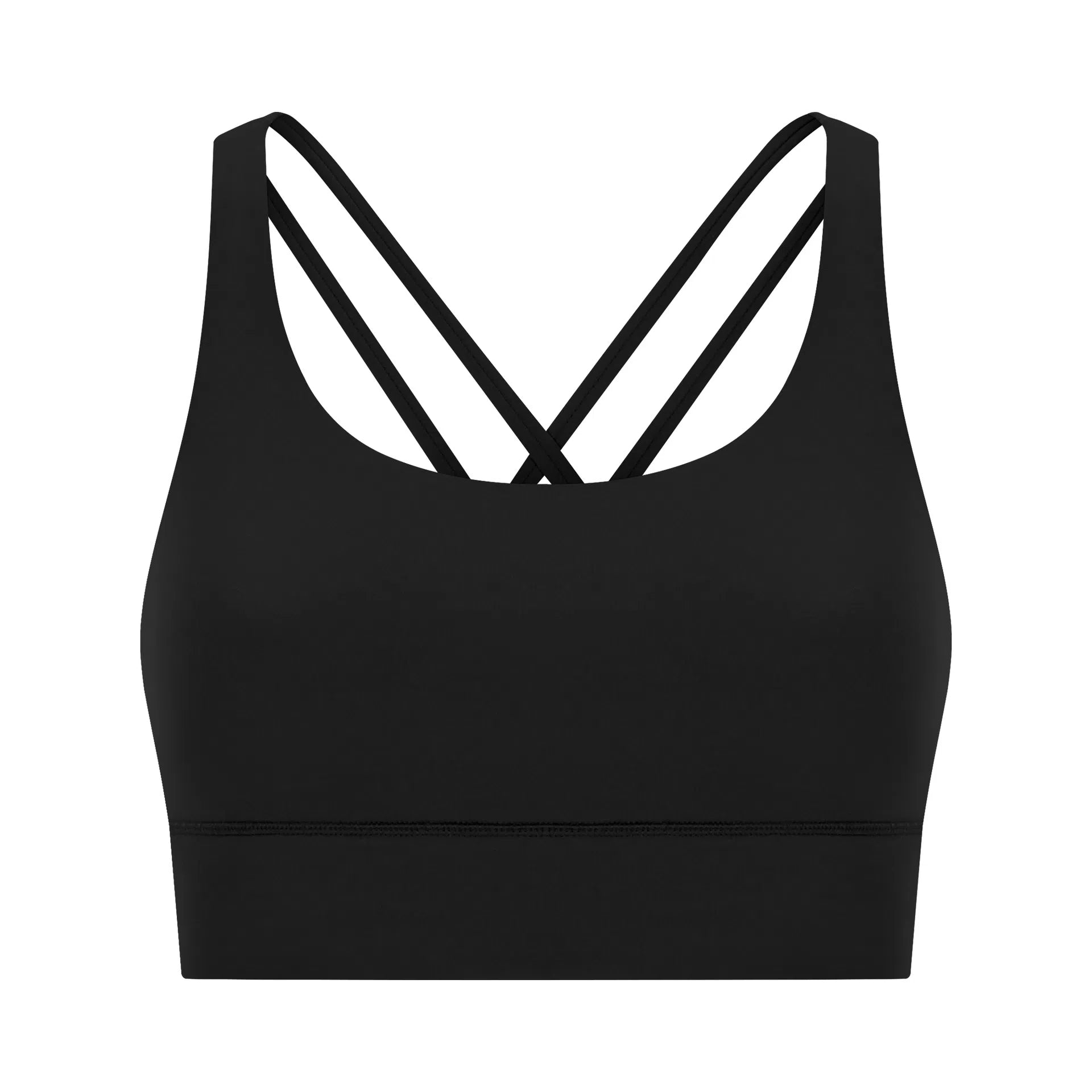 Cross back long line sports bra