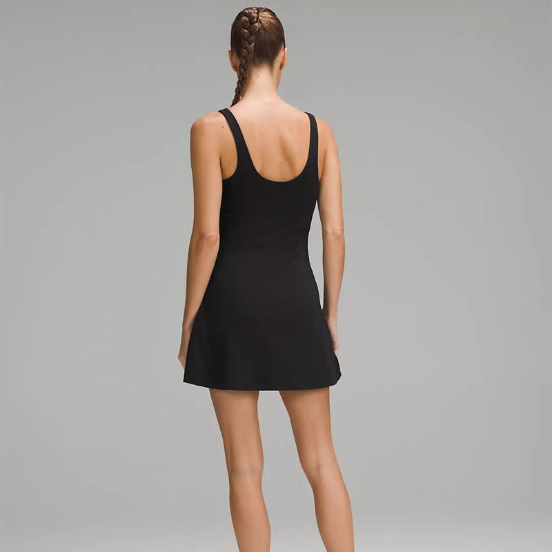 Outdoor Fitness Sports Two-Piece Dress with Built-in Bra, Anti-Peek, Stretchy, Breathable Tennis Skirt for Women