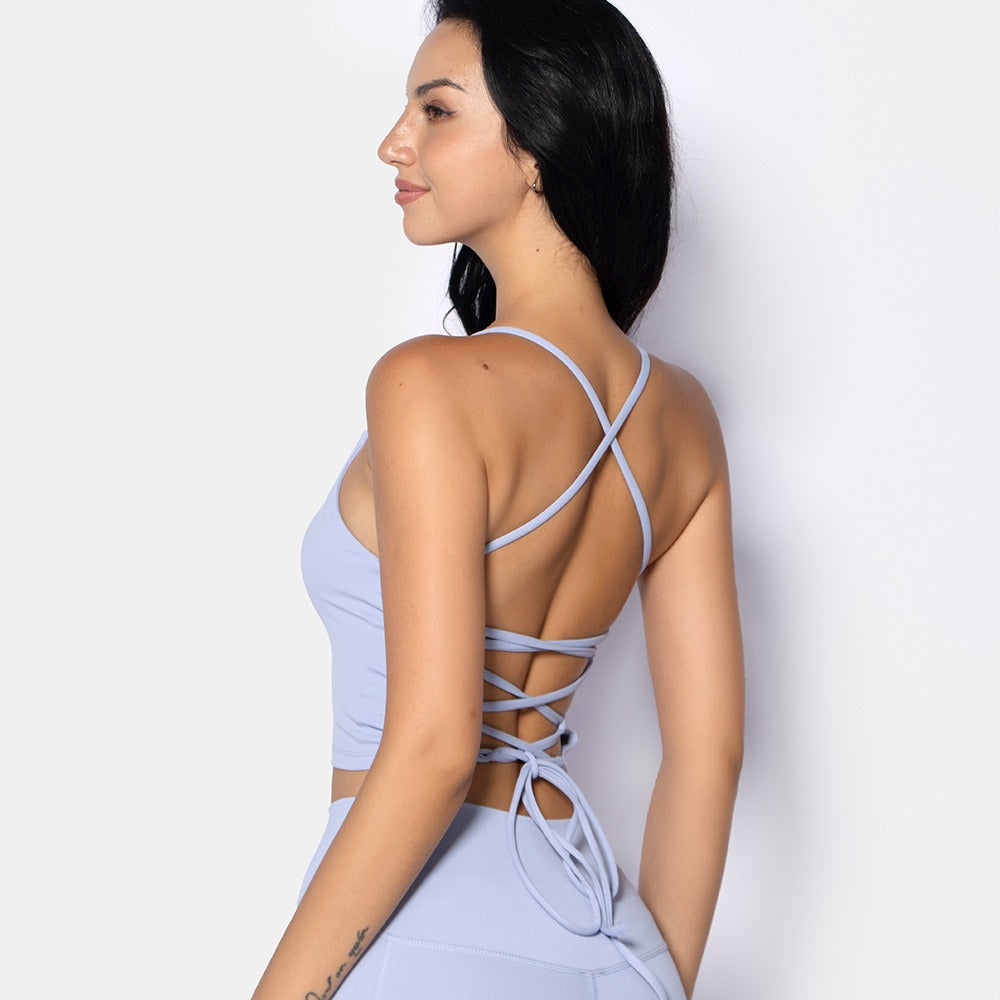 Tie back sports bra