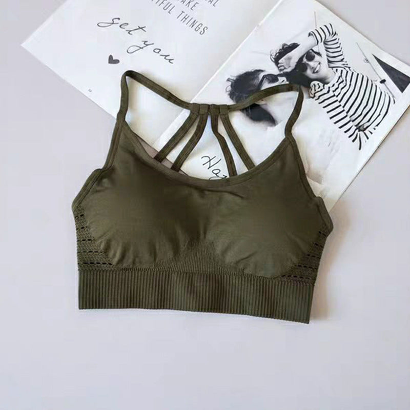 Strappy back long line comfort fit sports bra