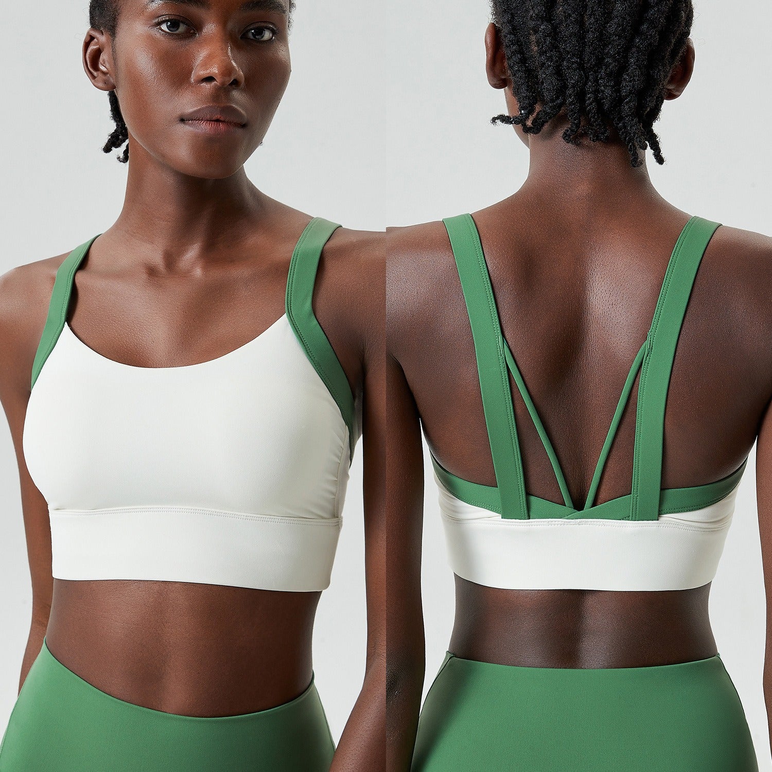 Color-block sports bra