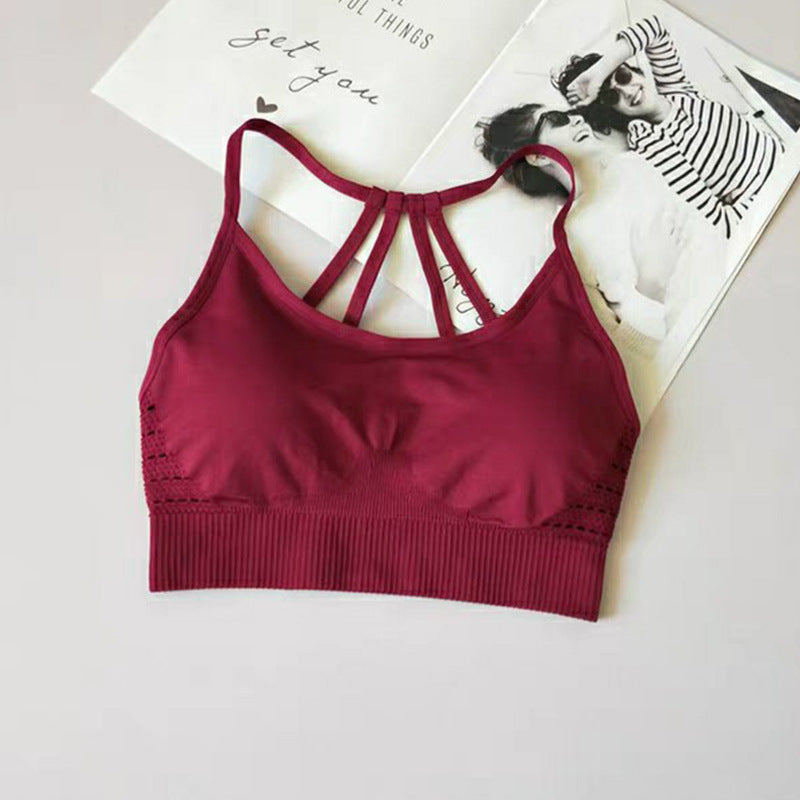 Strappy back long line comfort fit sports bra