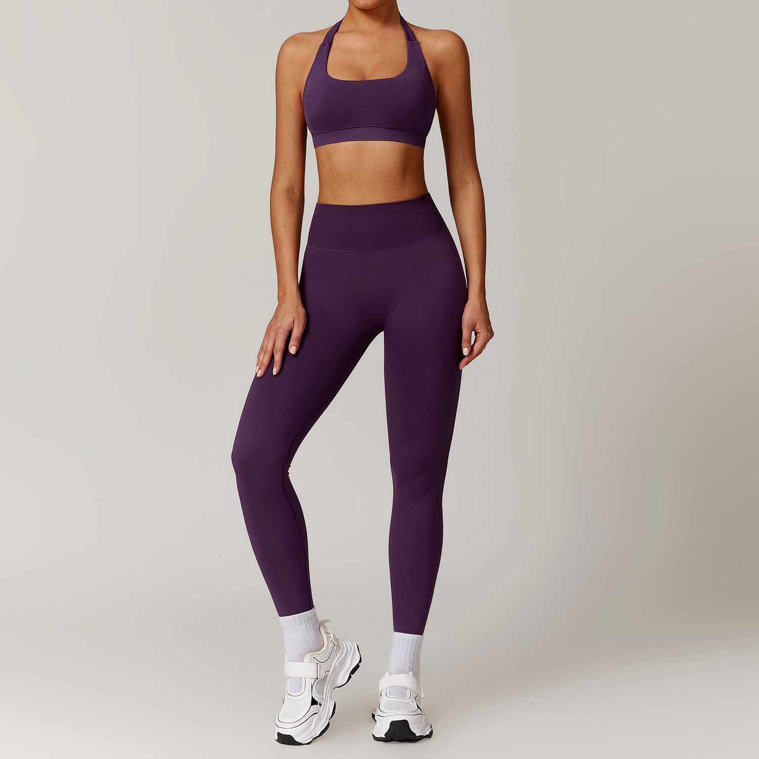 Halter sports bra+leggings set