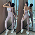 Long line floral print sports bra with matching leggings