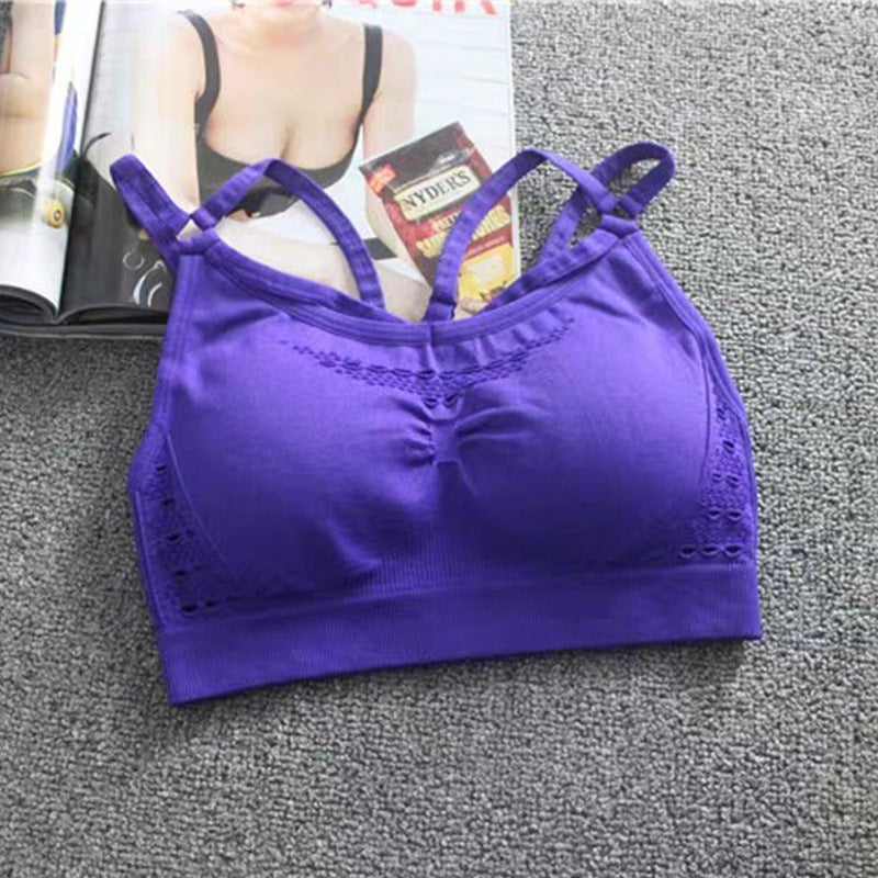 Strappy back long line comfort fit sports bra